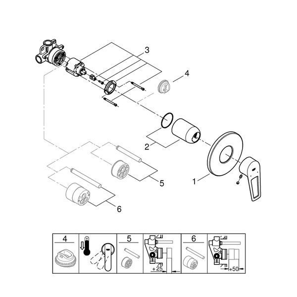 Смеситель скрытого монтажа для душа Grohe BauLoop New 29042001 CV034410 фото
