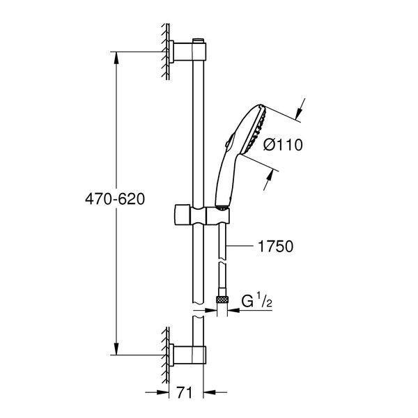 Душовий гарнітур Grohe QuickFix Vitalio Start 110 279482431 CV036173 фото