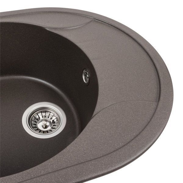 Гранітна мийка для кухні Platinum 5847 ONYX матова Темна скеля 40340 фото