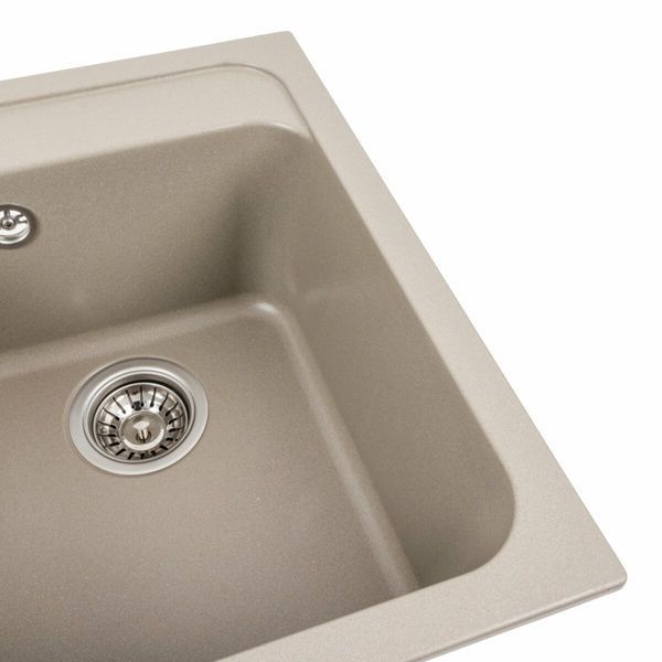 Гранітна мийка для кухні Platinum 4050 KORRADO матовий Титан 40323 фото