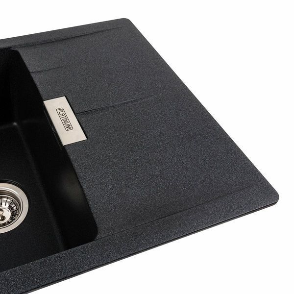 Гранітна мийка для кухні Platinum 6250 ZIRKONE матовий Карбон 41589 фото