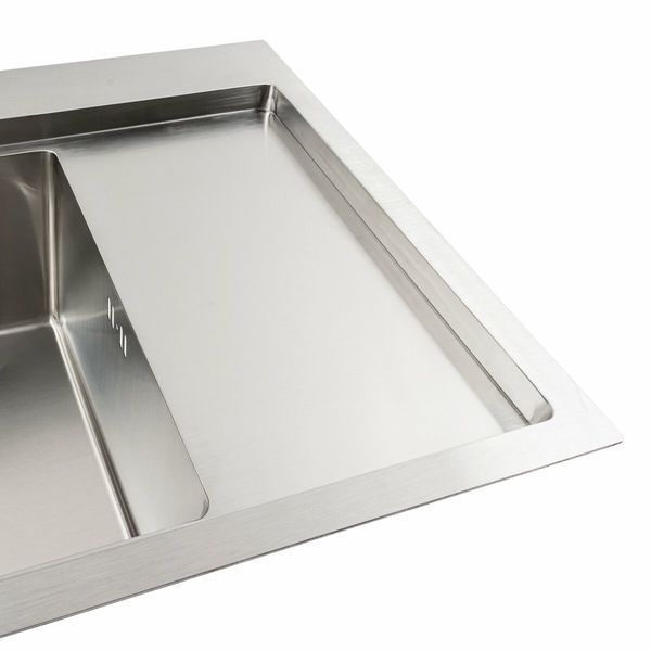 Кухонна мийка нержавійка 58*48 L Platinum Handmade (два отвори, круглий сифон 3,0/0,8) 42228 фото