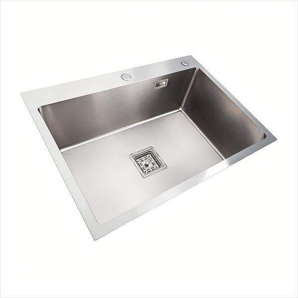 Кухонна мийка нержавійка Platinum Handmade 70*50 HSB (квадратний сифон 3,0/1,0) 37673 фото