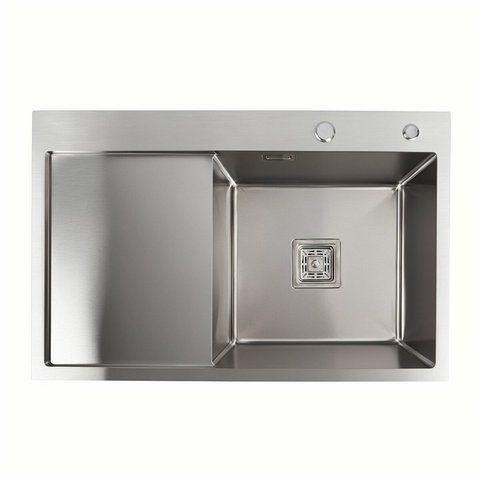 Мийка нержавійка Platinum Handmade 78*50B R (два отвори ,квадратний сифон 3.0/1.0) 37685 фото