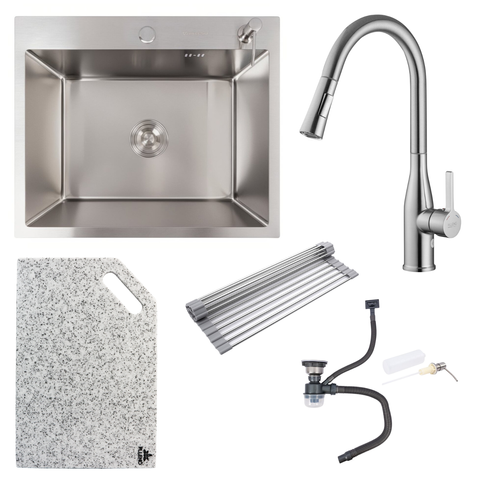 Комплект кухонної мийки Valeso 60х50HM ST02 Kitchen Line SL73441 фото