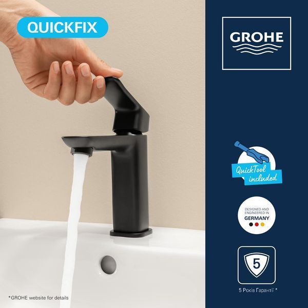 Смеситель для раковины Grohe QuickFix Dice M-Size 1018322430 с донным клапаном CV036184 фото