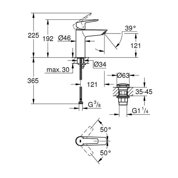 Смеситель для раковины Grohe QuickFix Start M-Size 24204002 CV031752 фото