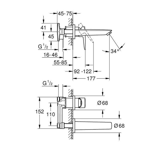 Змішувач прихованого монтажу для раковини Grohe BauLoop New 20289001 CV034419 фото