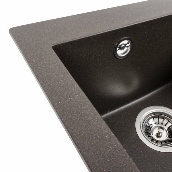 Гранітна мийка для кухні Platinum 4150 SOKIL матова Темна скеля 40325 фото