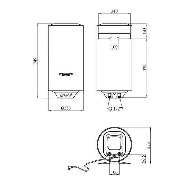 Водонагрівач Ariston Slim PRO1 ECO 40V 1,8K PL EU з мокрим ТЕНом 3626459 CV034047 фото
