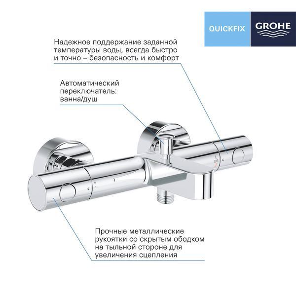 Смеситель термостатический для ванны Grohe QuickFix Precision Get 34774000 CV033581 фото