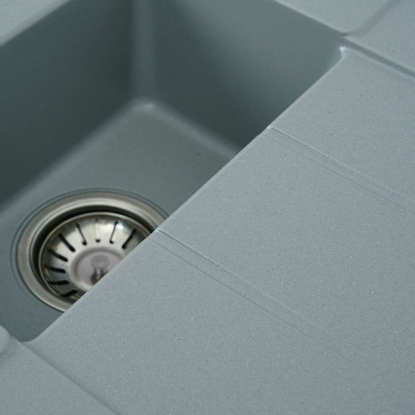Гранитная мойка для кухни Platinum 7850W TOSKANA матовая Серый металлик 3652 фото