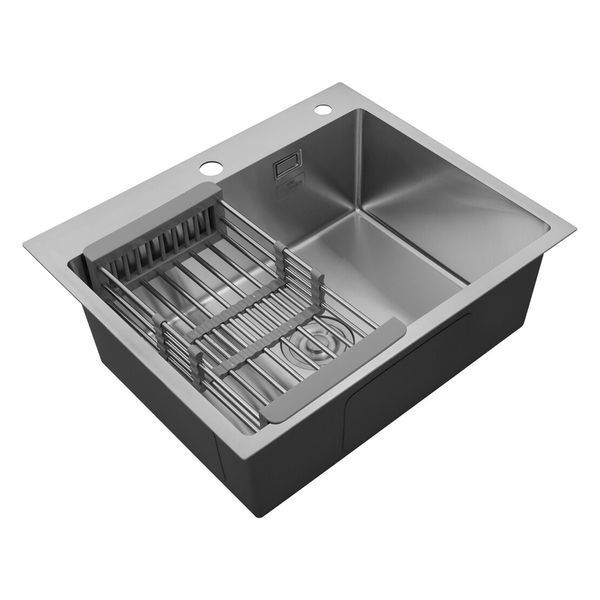 Комплект кухонной мойки Kroner KRP Geb&uuml;rstet 60х50HM BLK04 Kitchen Line SL94470 фото