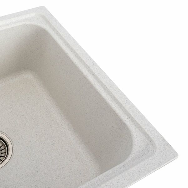 Гранітна мийка для кухні Platinum 7950 Equatoria матова Біла в крапку 36389 фото