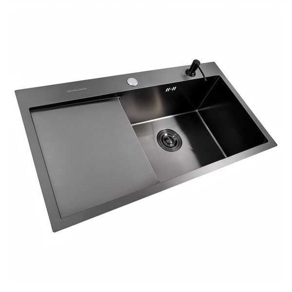 Кухонна мийка PVD чорна VALESO CM 78*43 R Handmade 50204 фото