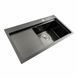 Кухонная мойка черная PVD 78*43 R Platinum Handmade (два отверстия, круглый сифон 3,0/0,8) 42231 фото 4