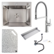 Комплект кухонної мийки Valeso 60х50HM GRA17 Kitchen Line SL73451 фото 1