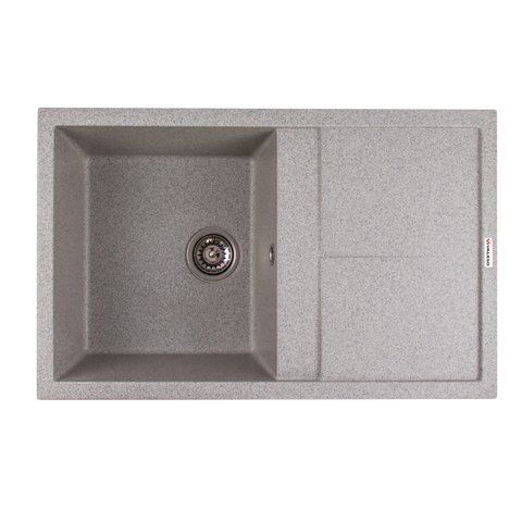 Гранитная мойка для кухни Platinum SELENA 7950 матовая Серая 48992 фото