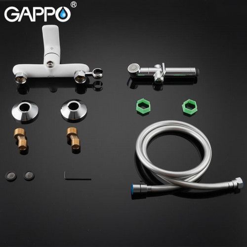 Змішувач для душу з гігієнічною лійкою GAPPO G2048-8, білий/хром 476 фото