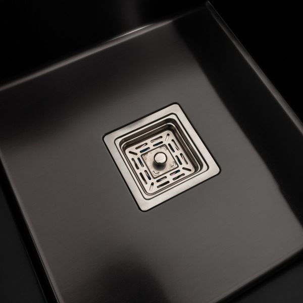 Кухонная мойка черная Platinum PVD Handmade 65*50 L(квадратный сифон 3,0/1) 37681 фото