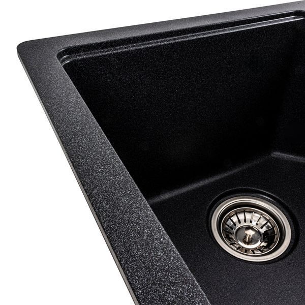 Гранітна мийка для кухні Platinum 7850 HARMONY матовий Карбон 39970 фото