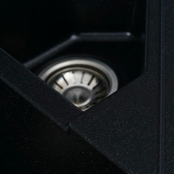 Гранитная мойка для кухни Platinum 9950 PANDORA матовая Черный металлик 3689 фото