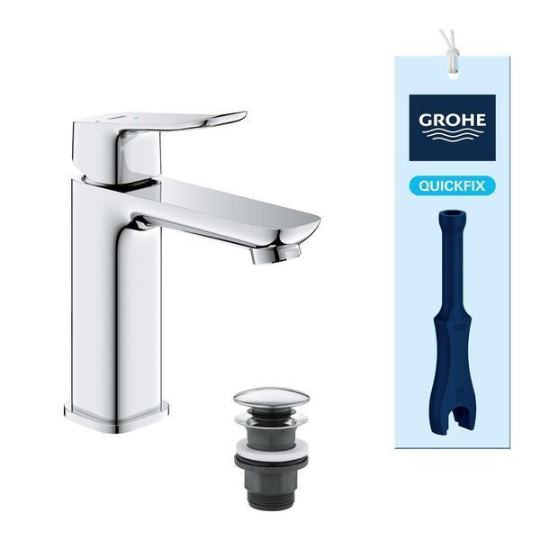Смеситель для раковины Grohe QuickFix Dice ES M-Size 1018360000 с донным клапаном CV036191 фото