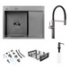 Комплект кухонной мойки KRP Schwarze - 6350LHM PVD ST4305 ST81761 фото 1