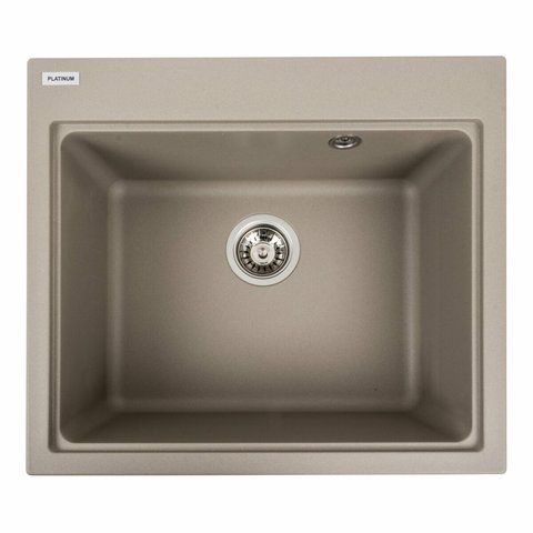 Гранітна мийка для кухні Platinum 5852 VESTA матовий Титан 40348 фото