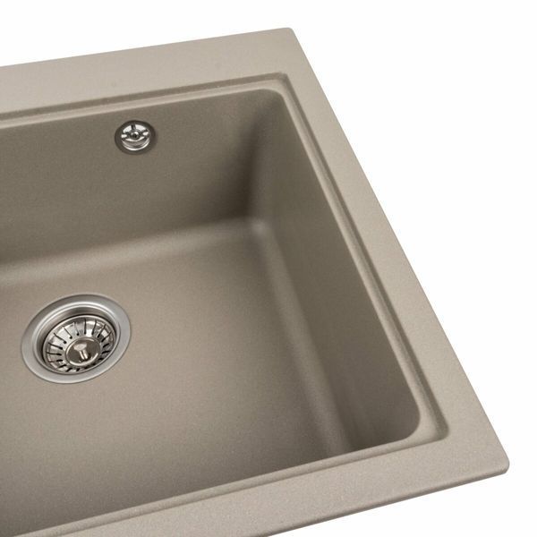 Гранітна мийка для кухні Platinum 5852 VESTA матовий Титан 40348 фото