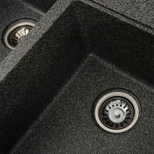 Гранітна мийка для кухні Platinum 7850 HARMONY матова Графіт 3703 фото