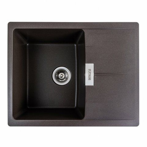 Гранітна мийка для кухні Platinum 6250 ZIRKONE матова Темна скеля 41597 фото
