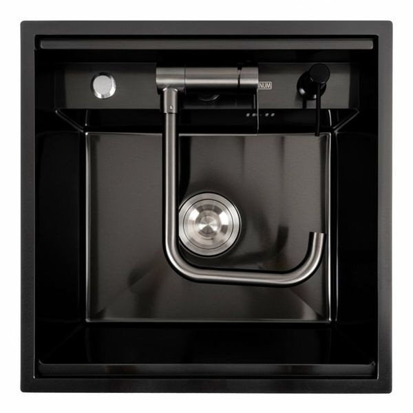Кухонна мийка CM 50*50 прихована PVD чорна Platinum Handmade 44558 фото
