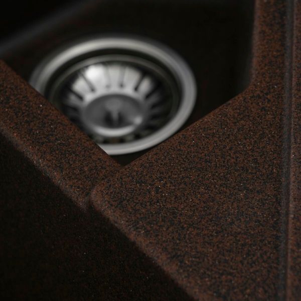 Гранитная мойка для кухни Platinum 9950 PANDORA матовая Шоколад 3690 фото