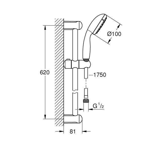 Душевой гарнитур Grohe New Tempesta 100 27598001 CV030545 фото