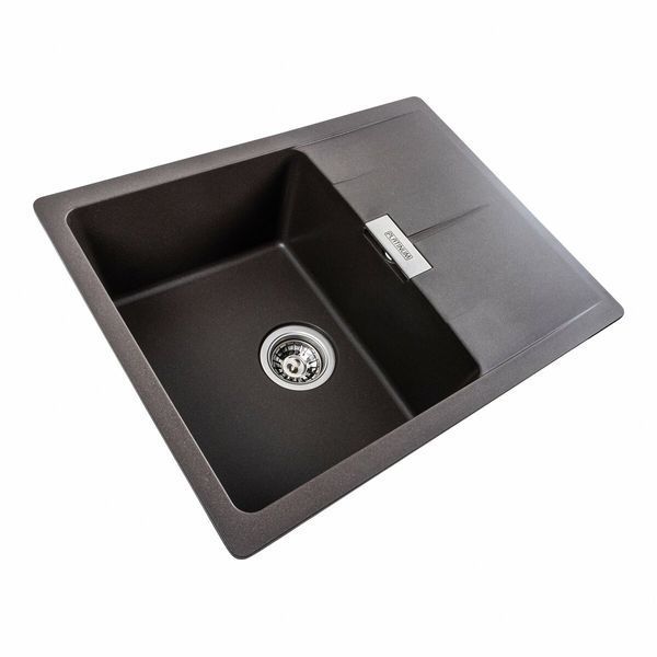 Гранітна мийка для кухні Platinum 6250 ZIRKONE матова Темна скеля 41597 фото