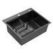 Комплект кухонної мийки Kroner KRP Schwarze 60х50HM PVD ST08 Grafite SL43839 фото 6