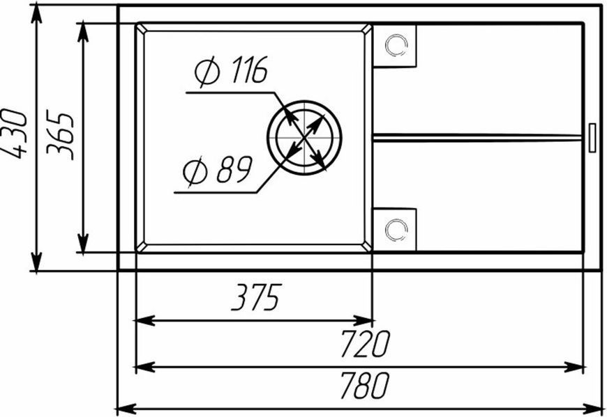 Гранітна мийка для кухні VALESO SOLID 7843 матова Топаз 48929 фото
