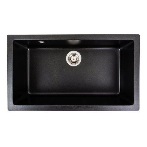 Гранітна мийка для кухні Platinum 7945 Paruana матова (чорна Gold) 39811 фото