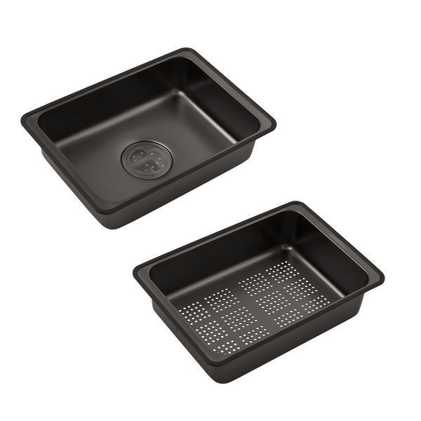 Кухонна мийка Kroner KRP Schwarze - SET7546ARTHM PVD (3.0/0.8 мм) CV033375 фото