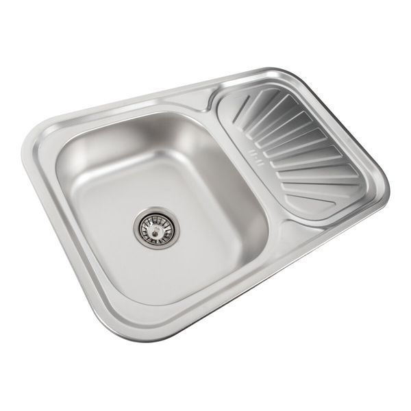 Кухонная мойка из нержавеющей стали Platinum ДЕКОР 7549 (0,8/180 мм) 11594 фото