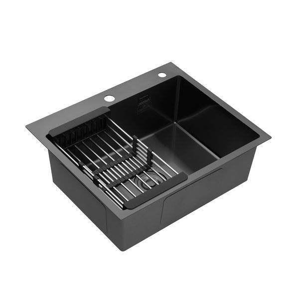 Кухонная мойка Kroner KRP Schwarze - 6050HM PVD (3.0/1.0 мм) CV025260 фото