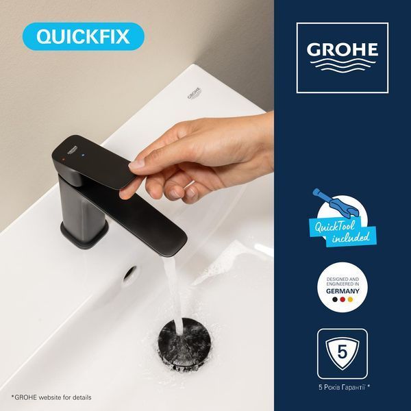 Змішувач для раковини Grohe QuickFix Dice ES S-Size 1018612430 з донним клапаном CV036204 фото