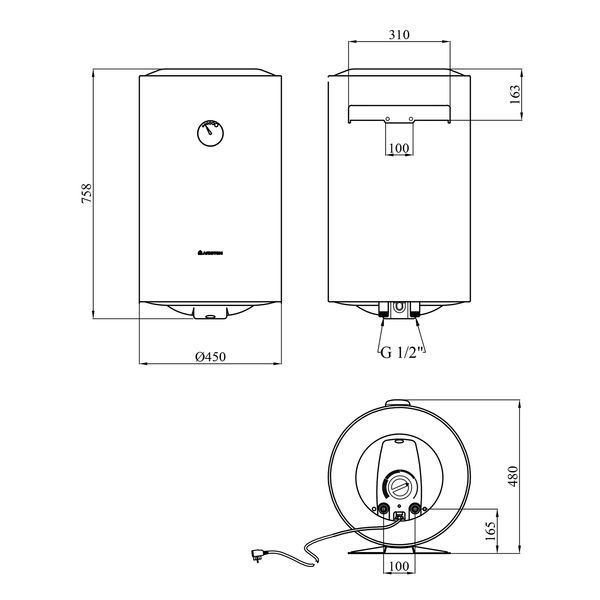 Водонагреватель Ariston SG 80 V с мокрым ТЭНом 3626449 CV034074 фото
