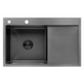 Комплект кухонної мийки Kroner KRP Schwarze 78х49LHM PVD ST07 Grafite SL44791 фото 2