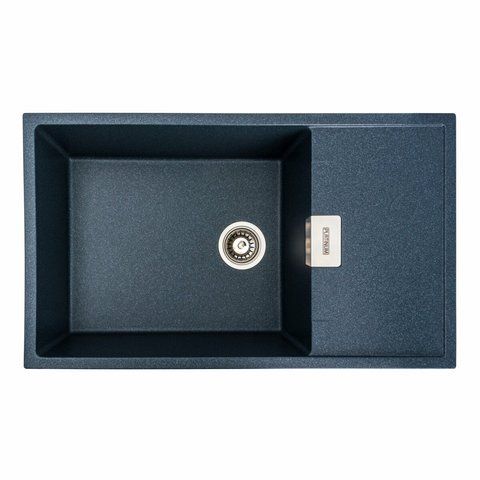 Гранітна мийка для кухні Platinum 8650 DIAMOND матова (антрацит) 39815 фото