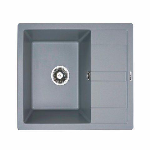 Гранитная мойка для кухни Platinum ARIA 5851 матовая Серый металлик 48943 фото