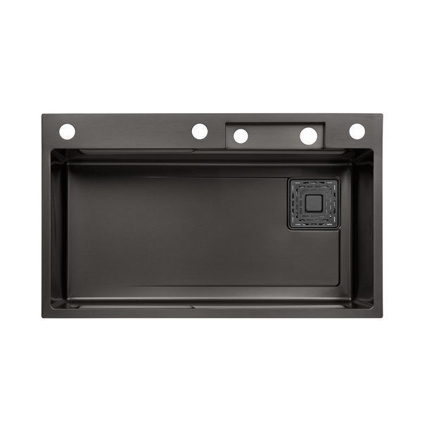 Кухонна мийка Kroner KRP Schwarze - SET7545HM PVD (3.0/0.8 мм) CV033382 фото