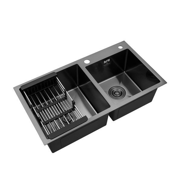 Кухонная мойка Kroner KRP Schwarze - 7843ZHM PVD (3.0/1.0 мм) CV022797 фото