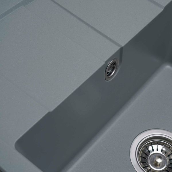 Гранитная мойка для кухни Platinum ARIA 5851 матовая Серый металлик 48943 фото